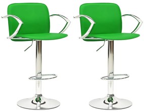 Bancos de bar 2 pcs couro artificial verde