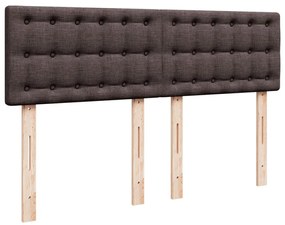 Cama com molas/colchão 160x200 cm tecido castanho-escuro
