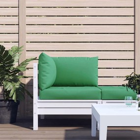 vidaXL Almofadões p/ móveis de paletes 3 pcs tecido oxford verde