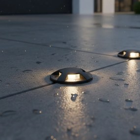 Foco de chão moderno preto GU10 50mm efeito de 4 luzes IP65 - Cellar