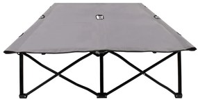 Espreguiçadeira/cama dobrável para 2 pessoas aço cinzento