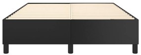 Estrutura de cama 140x190 cm couro artificial preto