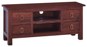 vidaXL Móvel de TV 100x30x45 cm madeira mogno maciça castanho clássico