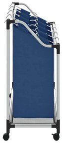 Separador de roupa suja com 4 sacos aço azul