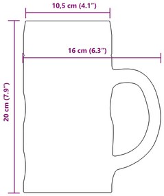 Canecas de cerveja com pega 6 pcs 1000 ml vidro