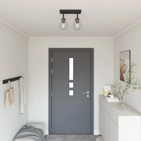 Luzes de teto com cúpula de vidro ajustável Antracite E27
