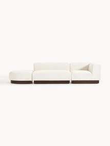 Módulo com chaise longue em teddy-bouclé Natalie, com repousa pés (esquerda/direita)