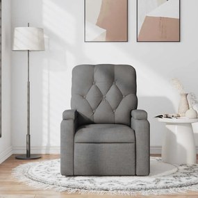 Poltrona de massagens reclinável tecido cinzento-escuro