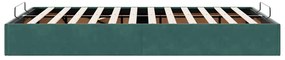 Otomano Bed Frame No Colchão Verde Escuro 120x200 cm Veludo