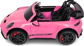 Carro elétrico para Crianças 3 a 9 anos, 24V 4x4 2 lugares Porsche 911 GT 3 MP4 Rosa