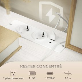 Cómoda com 8 gavetas em tecido felpudo, móvel de arrumação com 2 tomadas, estrutura em aço 110 x 30 x 76 cm, cor creme
