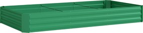 Outsunny Caixa de Plantio de Aço Galvanizado Jardineira Exterior Canteiro Elevado com Borda de Segurança 240x120x30 cm Verde | Aosom Portugal