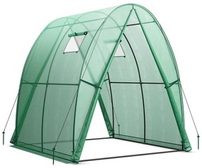 Estufa tipo túnel para parede externa de 6 x 6 x 6,6 pés - branca