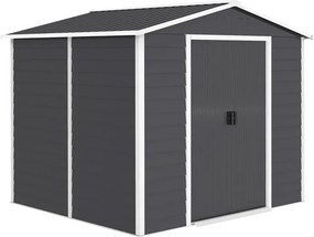 Abrigo de Jardim 4,4 m² 240x206x198 cm Abrigo de Jardim com Porta de Correr e Fechadura Cinza Escuro