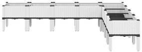 Vaso/floreira de jardim c/ pernas 200x160x42 cm PP branco