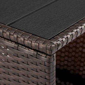 Mesa de apoio Jardim Polyrattan Vedis 45x45x40cm Castanho