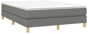 Estrutura de cama sem colchão 140x190 cm tecido cinzento-escuro