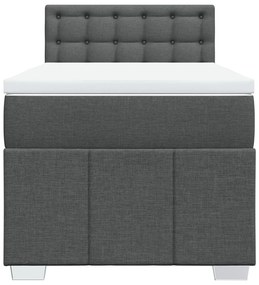 Cama com molas/colchão 90x190 cm tecido cinza-escuro