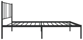 Estrutura de cama com cabeceira 80x200 cm metal preto