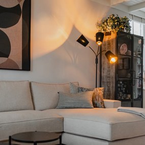 Candeeiro de pé moderno preto 3 luzes - Carmen