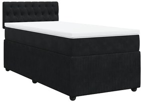 Cama com molas/colchão 100x200 cm veludo preto