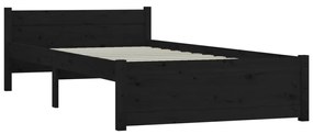 Estrutura cama pequena solteiro 75x190 cm madeira maciça preto