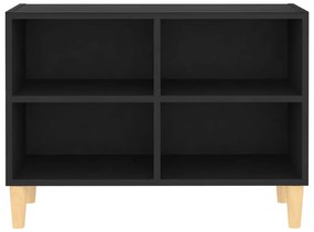 Móvel de TV c/ pernas de madeira maciça 69,5x30x50 cm preto
