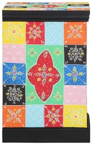 Armário de Gavetas vidaXL Multicolorido 40x40x60 cm em Madeira Sólida