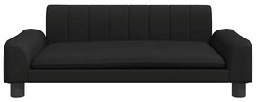 Cama para cães 90x53x30 cm couro artificial preto
