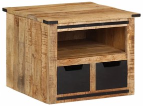 vidaXL Mesa de centro c/ gavetas 50x50x40 cm madeira mangueira maciça