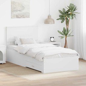 vidaXL Estrutura da Cama Branco 100 x 200 cm Madeira processada