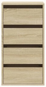 Cómoda com 4 Gavetas - 40x41x76 cm - derivados de madeira - carvalho s