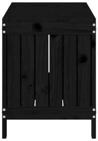 Caixa de arrumação jardim 108x42,5x54 cm pinho maciço preto