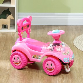 Carro Andador para Crianças, 62 x 29,5 x 48,5 cm, Encosto Alto Amovível, Cor-de-Rosa