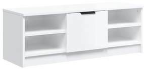 Móvel de TV Flix com 1 Porta e 4 Prateleiras de 102 cm - Branco Brilha