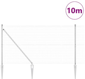 Cerca Euro com 7 Postes de Espeto 1,2x10 m Aço Galvanizado