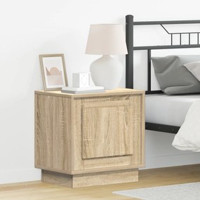 vidaXL Mesa de cabeceira com luzes LED Carvalho Sonoma 44x34,5x45 cm