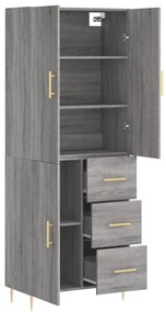Armário alto 69,5x34x180 cm derivados de madeira sonoma cinza