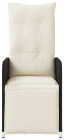 Cadeiras jardim reclináveis 2 pcs com mesa vime PE preto