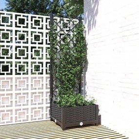 318268 vidaXL Vaso/floreira jardim c/ treliça 40x40x121,5 cm PP preto