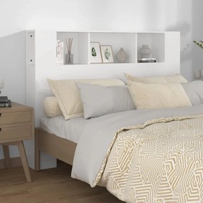 vidaXL Armário de cabeceira 140x18,5x104,5 cm branco