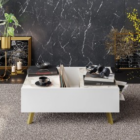 Mesa de Centro Frida – Branco – 90x63x34 cm