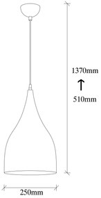 Chandelier Saglam – Preto e Dourado – 25 cm x 137 cm