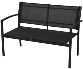 4 pcs conjunto lounge para jardim textilene preto