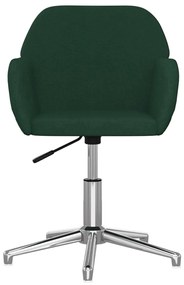 Cadeira de escritório giratória tecido verde escuro