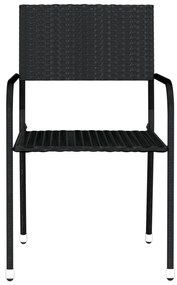 3 pcs conjunto de jantar para jardim preto