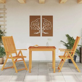 3 pcs conjunto de jantar para jardim madeira de acácia maciça