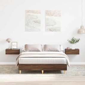 Estrutura de cama sem colchão 140x190 cm carvalho castanho