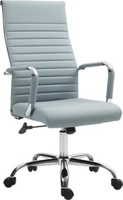 Vinsetto Cadeira Escritório Giratoria 360° Inclinável com Altura Ajustável Rodas Apoio de Braços 54x62x104-114 cm Cinzento Claro | Aosom Portugal