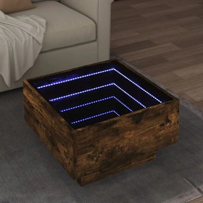 vidaXL Mesa de centro c/ LEDs 50x50x30 cm derivados de madeira